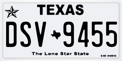 TX license plate DSV9455