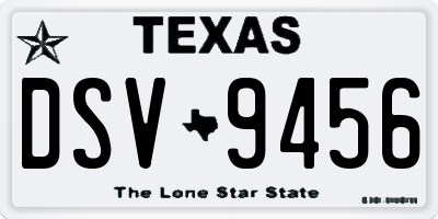 TX license plate DSV9456