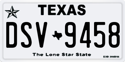 TX license plate DSV9458