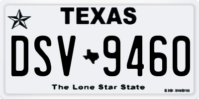 TX license plate DSV9460