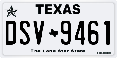 TX license plate DSV9461