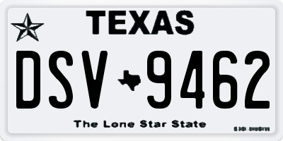 TX license plate DSV9462
