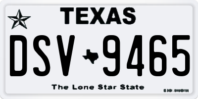 TX license plate DSV9465