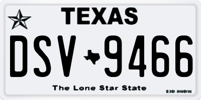 TX license plate DSV9466