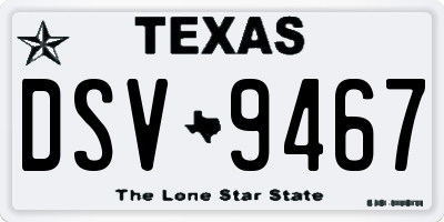 TX license plate DSV9467
