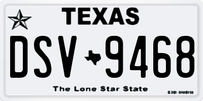 TX license plate DSV9468