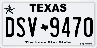 TX license plate DSV9470