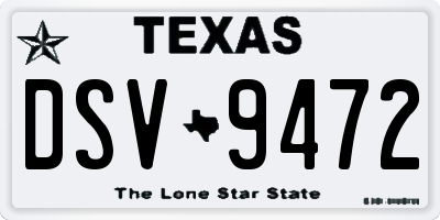 TX license plate DSV9472