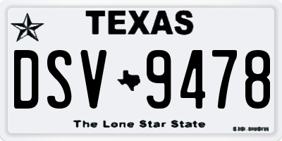 TX license plate DSV9478