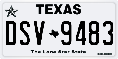 TX license plate DSV9483