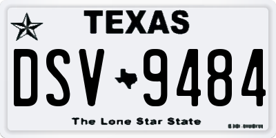 TX license plate DSV9484