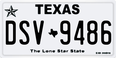 TX license plate DSV9486