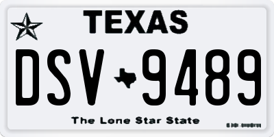 TX license plate DSV9489