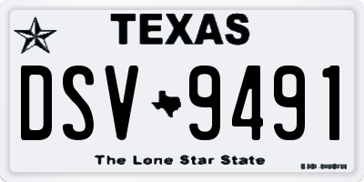 TX license plate DSV9491