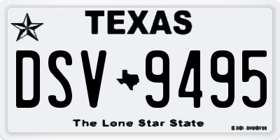 TX license plate DSV9495