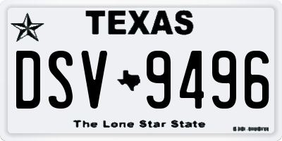 TX license plate DSV9496
