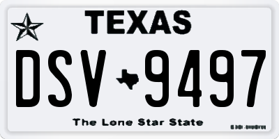 TX license plate DSV9497