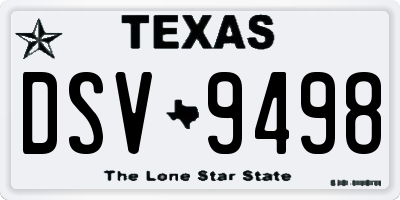 TX license plate DSV9498