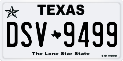 TX license plate DSV9499