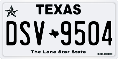 TX license plate DSV9504
