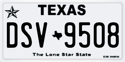TX license plate DSV9508
