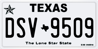 TX license plate DSV9509