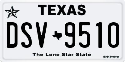TX license plate DSV9510