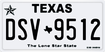 TX license plate DSV9512