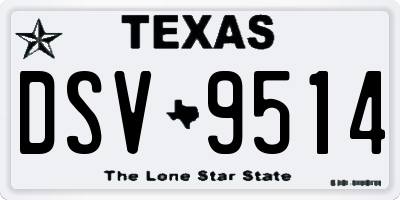 TX license plate DSV9514