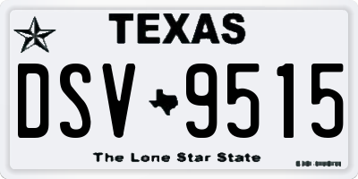 TX license plate DSV9515