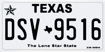 TX license plate DSV9516