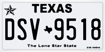 TX license plate DSV9518