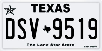 TX license plate DSV9519