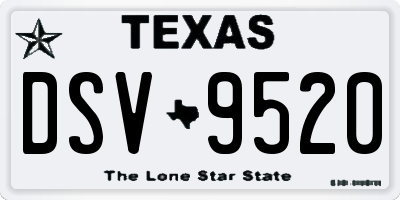 TX license plate DSV9520