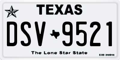 TX license plate DSV9521