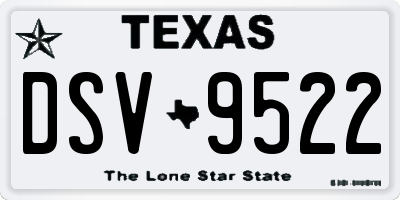 TX license plate DSV9522