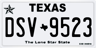 TX license plate DSV9523