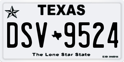 TX license plate DSV9524