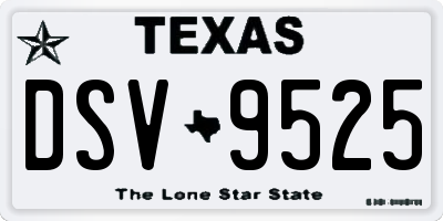 TX license plate DSV9525