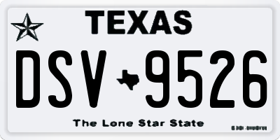 TX license plate DSV9526
