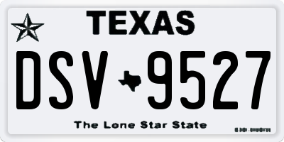 TX license plate DSV9527