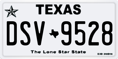 TX license plate DSV9528