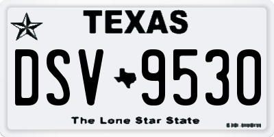 TX license plate DSV9530