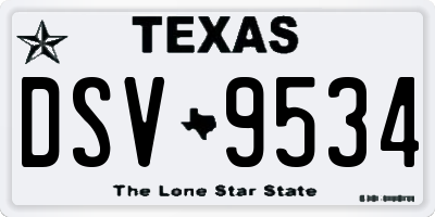 TX license plate DSV9534
