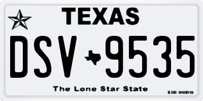 TX license plate DSV9535