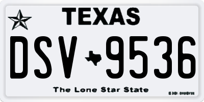 TX license plate DSV9536