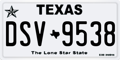 TX license plate DSV9538