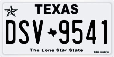 TX license plate DSV9541
