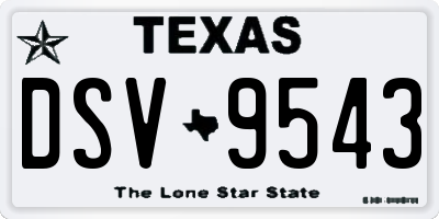 TX license plate DSV9543