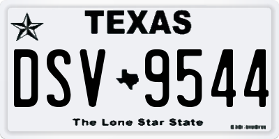 TX license plate DSV9544